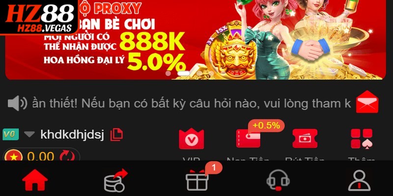 Khuyến mãi hấp dẫn khi đăng ký HZ88 thành công