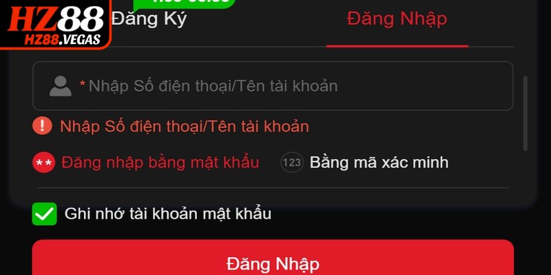 Từng bước hướng dẫn đăng nhập HZ88 thành công